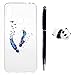 Produktbild Kompatibel für Xiaomi Redmi Note 7 Handyhülle, TPU Silikon Dünn Schutzhülle mit Kabelschützer Eingabestift, Gemalt Kratzfest Stoßfest Durchsichtig Weich Taschen, Farbige Feder