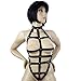Produktbild SEE-X Cage Stripes Riemen Body, BDSM Bondage Körper-Harness für Damen, Fetisch Bodies in Lederoptik, schwarz - GoGo Tabledance ClubWear Dessous Mod-Nr 9407