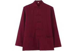 G-like Chinese Men's Shirt - Traditional Martial Arts Kung Fu Tai Chi Wushu Classic Tangzhuang Style Long Sleeve Jacket Training Uniform Spring Autumn Casual Clothing