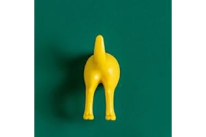 GUODUN Cola de perro Ropa de cocina Autoadhesivo Baño Toliet Colgador montado en la pared Soporte de llaves Estante de almacenamiento (amarillo)