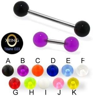 Piercing Straight Bar Titanium Translucent Rose Barbie