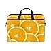 Produktbild Ahomy 14 Zoll Laptoptasche, Orange Slices Gelb Hintergrund Canvas Stoff Laptop Tasche Bussiness Handtasche mit Schultergurt für Damen und Herren