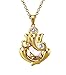 Ganesha Ganpati God Swarovski Crystals 18K Yellow Gold Plated Princess Pendant Chain Jewellery for Men, Boys, Women & Girls (Yellow) RS.1850.00