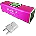 Produktbild Geschenk-Set Music Angel - Mini Lautsprecher mit Radio, Stereo Boxen mit USB- & MicroSD-Slot, Wecker, Uhr & Line-In + passendem USB-Netzteil 1000mAh (pink)