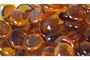 SOOTHING IDEAS 1KG app 230 Amber Round Glass Pebbles/Stones/Gems/Nuggets/Beads Approximately 17-20mm