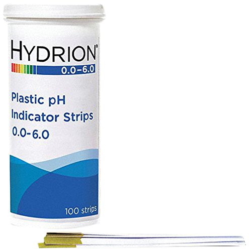 Micro Essential 9200 Hydrion Spectral Plastic Ph Strip, 0.0-6.0, 100 Strips Per Vial, Plastic