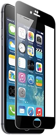 BioArmor Antibacterial Bubble Free Premium Fit Glass Screen Protector for iPhone 6/6S - Black/Transparent
