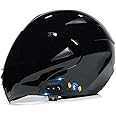 GODZHX Bluetooth Motorcycle Helmet,Modular Full Face Flip Up Dual Visors Anti Fog Sun Shield Men and Women Helmet,DOT Approved Cruiser Scooter Moped Helmets(55~62cm)