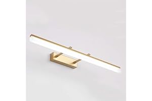YH&YX Led Réglable Lampe Miroir, Lumière De Miroir De Vanité Lampe Pour Cosmétique Appliques Murales Bande D'appareil D'éclairage Luminaire Salle De Bain-blanc Froid/or 50cm(20inch)