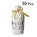 Produktbild Vosarea 50 Geschenktüten für Weihnachten, Kordel, Taschen für Süßigkeiten, mit Seidenband, für Kinder und Mädchen, Party Favors und Candy