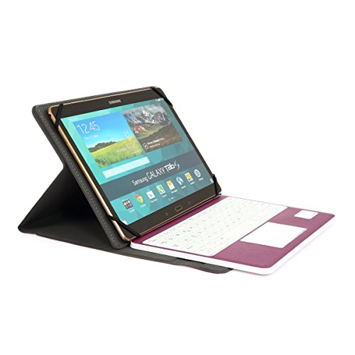 Bluethooth Tastatur, QWERTZ Deutsche Tastatur mit Touchpad, CoastaCloud Deutsch Bluetooth Tastatur Hülle mit Touchpad universal Für alle Windows / Android OS Tablet PC / Galaxy Tabs und Mobil mit 9-10.6 Zoll (Geeignete Tablettengröße : Min 15x24cm Max18x26cm)Violett - 9