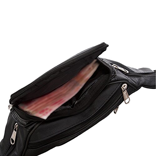 Gürteltasche Doggy Bag Sporttasche Bauchtasche Hüfttasche schwarz echtes Leder - 8