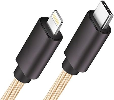 USB C to Lightning Cable Fast Charging for iPhone X/8/7/6/6s Plus/SE/5s/5, iPad, Macbook Pro, Google Pixel 2 XL, ChromeBook (1m, gold)