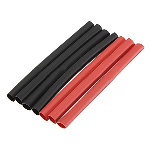 Hrph 42pcs 6 Größen Verhältnis 2: 1 Rot Schwarz Polyolefin H-Typ Wärmeschrumpfschläuche Rohrhülse Sleeving Cable Wrap Draht-Kit - 2
