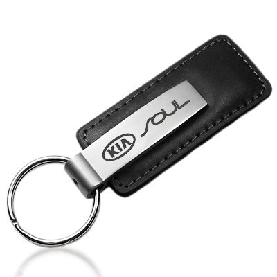 KIA Soul Black Leather Auto Key Chain