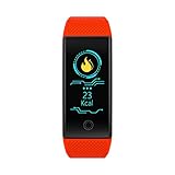 Luckhome Unisex Armbanduhr Digitale Sportuhr Damen Herren Digital Sport Uhr,QW18 Smart Watch Blutdruck-Pulsmesser Schlaf Sport Fitness Tracker(rot)