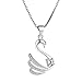 Produktbild CS Schöne kleine Schwan Anhänger Halskette S925 Silber Schlüsselbein Kette Intarsien Bohrer Einfache Schmuck Geschenke