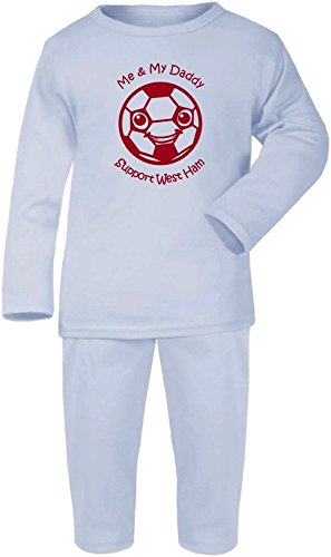 Hat-Trick Designs WEST HAM UNITED Football Baby Pyjamas set PJs Nightwear/Sleepwear-3-6m-Blue-Me & My-Unisex Gift