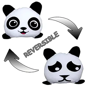 ANITA CORPORATION Reversible Panda Stuffed Plush Soft Toy for Baby Girl Kids Boys - 25 cm, Black and White, 1 Pieces