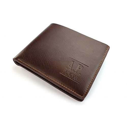 Preisvergleich Produktbild A.P. Donovan - Dunkelbraune Echtleder Geldbörse