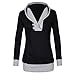 Produktbild Hanomes Damen pullover, Frauen Langarm mit Kapuze mit Knopf Sweatshirt Casual Tops Shirt
