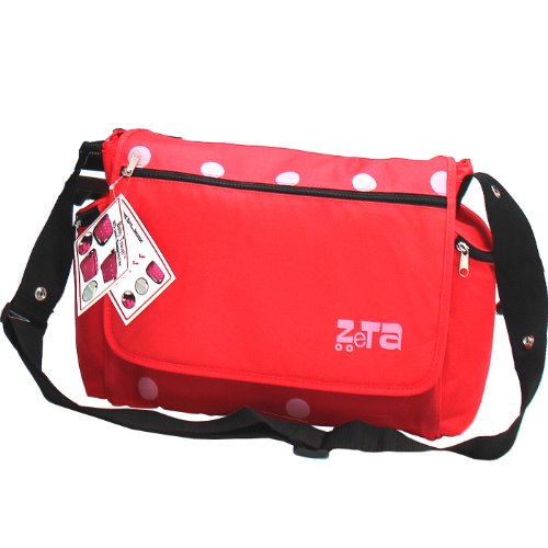 Zeta Luxury Complete Changing Bag with Changing Mat (Red Dots, Large)