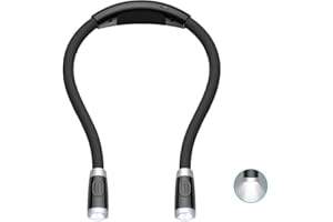 TOPNMA LED Hug Light,Rechargeable 4 LED Neck Book Light, Flexible Neck Lamp for Reading in Bed or Car with Adjustable Brightness, Ideal for Kids,Crafts,Knitting,Travel or BBQ Christmas Presen