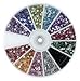 Well-Goal Colorful Rhinestones 1pcs Nail Art Tweezer and 5pcs 2 Way Marbleizing Dotting Pen Set