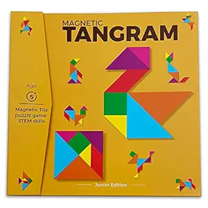 Pelikas Toyz Brain Games for Kids, Brain Booster, Educational Toys for Kids 5 Years, Gift for Boys Girls 5 7 Years, Learning Toys for 5 Year Old Kids, Magnetic Toys, Magnetic Tangram Junior Edition