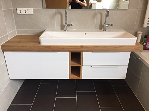 Preisvergleich Produktbild Waschtisch Eiche massiv , Waschtischplatte Massivholz