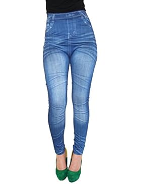 Thermo Fleece Leggings in Jeans Loock Optik Super Stretch Weich Warm