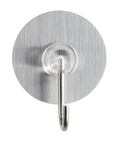 Wenko 21792100 Static-Loc Nickelhaken Edelstahloptik 4er Set, Befestigen ohne bohren, Kunststoff, 3,8 x 2,1 x 3,8 cm - 3