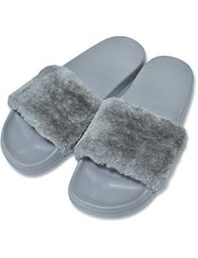 MStar Damen Hübsche Plüsche Hausschuhe EVA rutschfeste Pantoffeln Outdoor / Indoor in 5 Farben