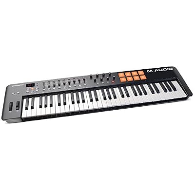 M-Audio Oxygen 61 IV Clavier Maître Midi 61 Touches avec 8 Pads Sensibles à la Vélocité et Boutons de Contrôles Assignables avec Logiciels Inclus (Live Lite, Twist, Xpand !2), Noir