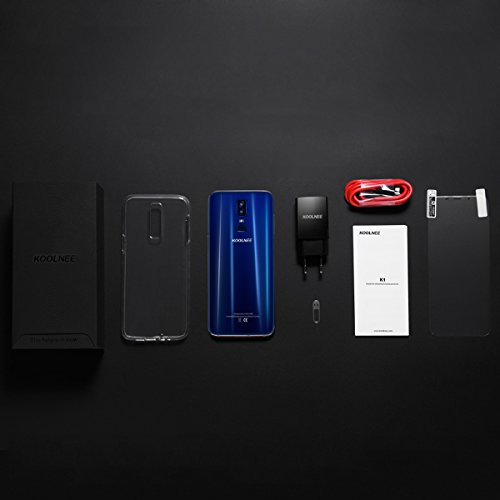 KOOLNEE K1 4G Smartphones Ohne Vertrag mit 6.01 Zoll, 2160 x 1080 Pixel 18 zu 9 Full Screen Display, Android 7.0, MTK6750T 1.5 GHz Octa-Core Prozessor, 4D Curved Screen, 4GB RAM + 64GB ROM, 2MP + 16MP Dual Rear Kamera, 3190 mAh Akku, Dual SIM, Fingerabdrucksensor - Blau