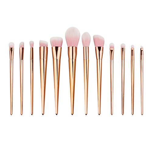 Oshide 12 Stück Make up Pinsel Set einschließlich Foundation Puder Bürste Lidschatten Eyeshadow Blush Lippe Kosmetik Pinsel Werkzeuge - Rose Gold
