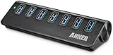 Anker&reg; USB 3.0 7-Port Portable Aluminum Hub with 5V 4A Power Adapter and 3.3-Foot USB 3.0 Cable [VIA VL812 Chipset]