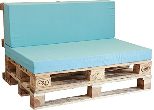 Asiento de espuma enfundado en turquesa para Sofá Palet