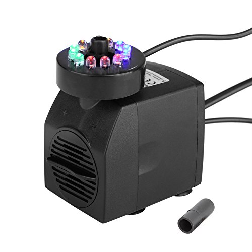 TSSS® 15W Unterwasser Wasserspielpumpe Wasser Pumpen Garten Tauchpumpen Brunnen Gartenteich Springbrunnen Pumpe LED Licht Beleuchtung - 7