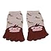 Produktbild LIXIAQ1 Mädchen Jungen Niedlichen Tier Neuheit Crew Socken Kinder Zehensocken Baumwolle Rich Five Finger Socken, 3-7 Jahre Alten braunen Affen