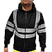 Produktbild LoveLeiter Herren 3M reflektierend Arbeitskleidung Mit Reflektierender Streifen, Volltonfarbe Lange Ärmel mit Kapuze Pullover Oben, Schutzanzug für Männer, Road Work Hochsichtiger Pullover