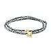 Produktbild ZUXIANWANG Stein Armband,2 Schichten Klein Hämatit Perlen Pfeil Armbänder Punk Niet Anhänger Männer Braclet Für Männliche Personalisierte Armband Schmuck Pulsera Gold