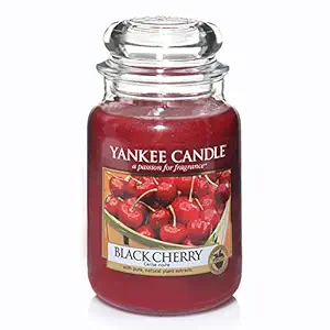 Yankee Candle Large Black Cherry Wax Jar Candle (10.16 cm x 10.16 cm x 17.78, Black Cherry)