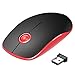 Price comparison product image Wireless Mouse, VicTsing 2.4G Slim Noiseless USB Laptop PC Computer Cordless Mouse with Nano Receiver with Extra Long Range, Super Energy Saving - Red
