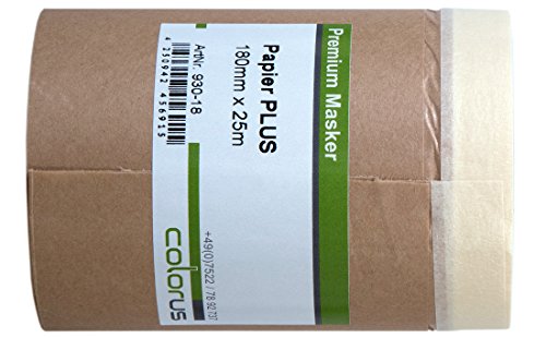 3 x Colorus Masker Tape PLUS 25m mit 18 cm Abdeckpapier Cover Quick Papier Masker 180mm Abdeckband mit Malerkrepp Klebeband - 2