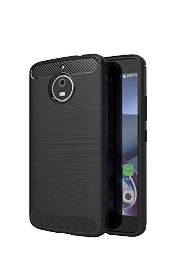 Funda MOTO E4 PLUS Carcasa MOTO E4 PLUS    KuGi Slim Soft Silicon Shockproof Caso de lujo con cubierta de textura de fibra de carbono cubierta de protecci  n de Silicona Carcasa Funda para MOTO E4 PLUS 2017 Smartphone negro 