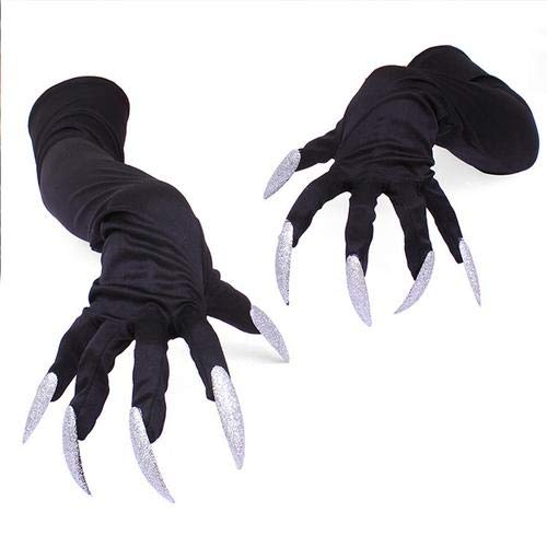 Guantes Largos de uñas de Halloween Bruja Scary Devil Paw Set...