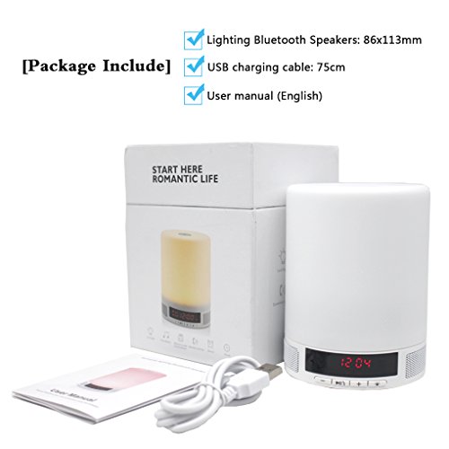 Blingco drahtlose LED Bluetooth Lautsprecher, spät intelligentes bewegliches Multifunktions-USB-aufladenmusik-Resonanzkörper mit intelligenter Note Dimmable Nachtlicht, verwendbar für Innen- und im Freiengebrauch. - 7