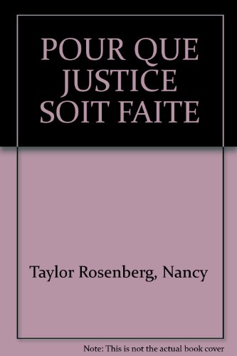couverture de : Pour que justice soit faite