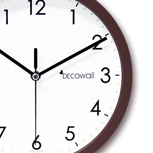 Decowall DSH-H22B Nicht Tickende Stille Wanduhr Modern für Wohnzimmer Küche Büro (Braun, 22.5cm) - 3